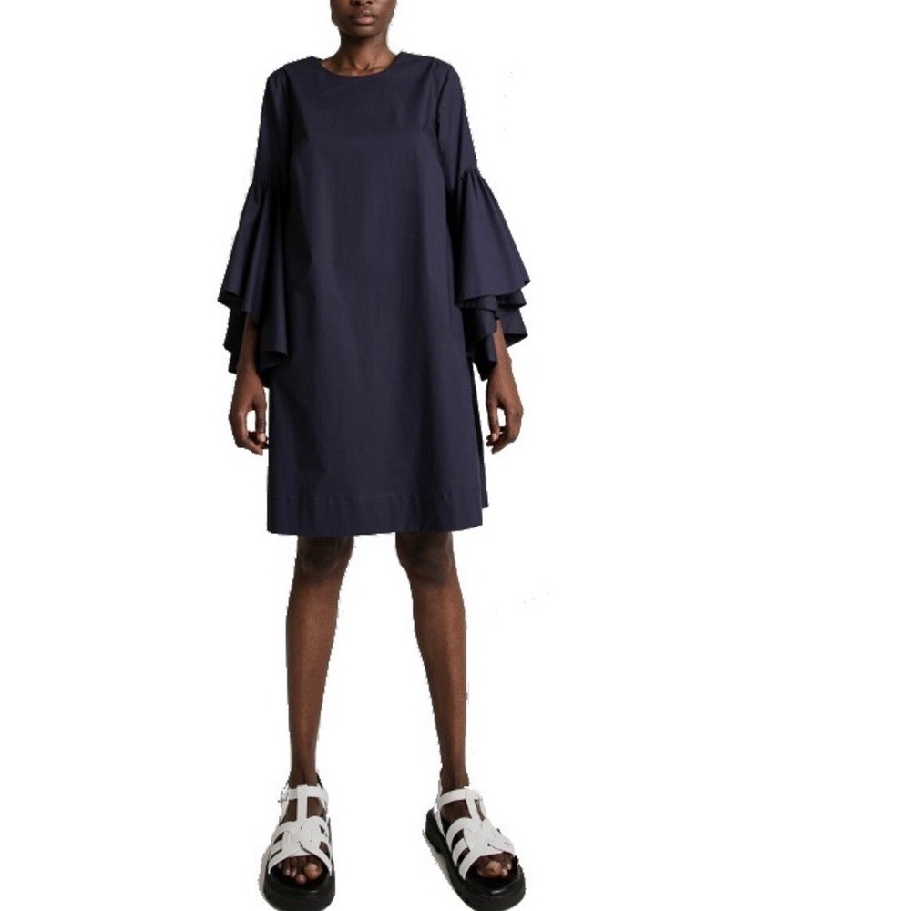 NWT MeiMeiJ Abiti Cotton‎ Blue Bell Sleeve Dress M2EA39 Sz 40